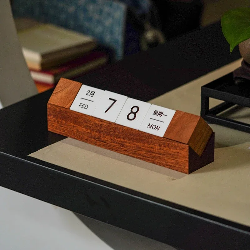 

Solid wood small desk calendar household vertical study desk surface calendar table bedroom bedside decorative desk calendar
