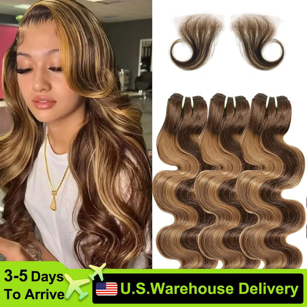 

Highlight Body Wave Bundles Human Hair Bundles P4 27 Ombre Honey Blonde Bundle 12A Remy Hair Weave Extensions For Woman