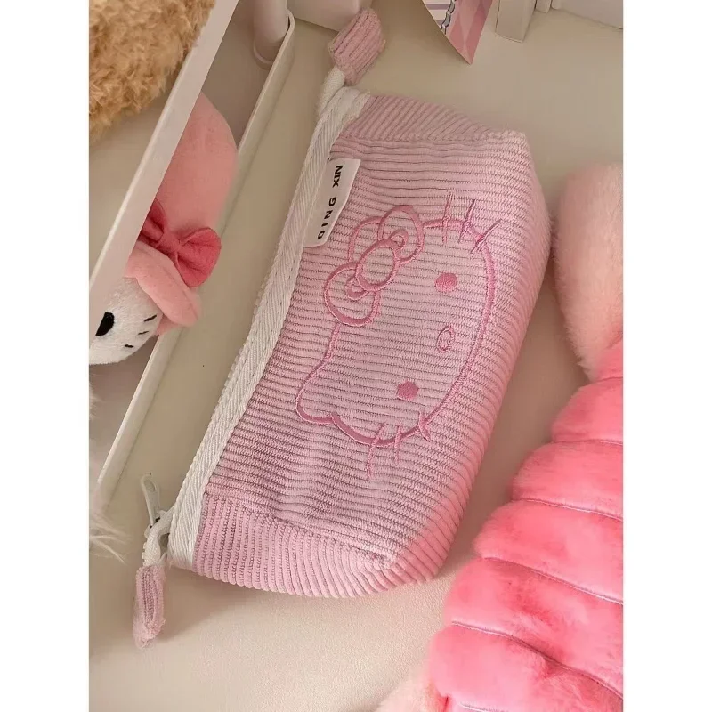 Sanrio Hello Kitty Pencil Case Cute Cartoon Bilayer High-capacity Good-looking Pencil Case Fashion Student Holiday Gifts