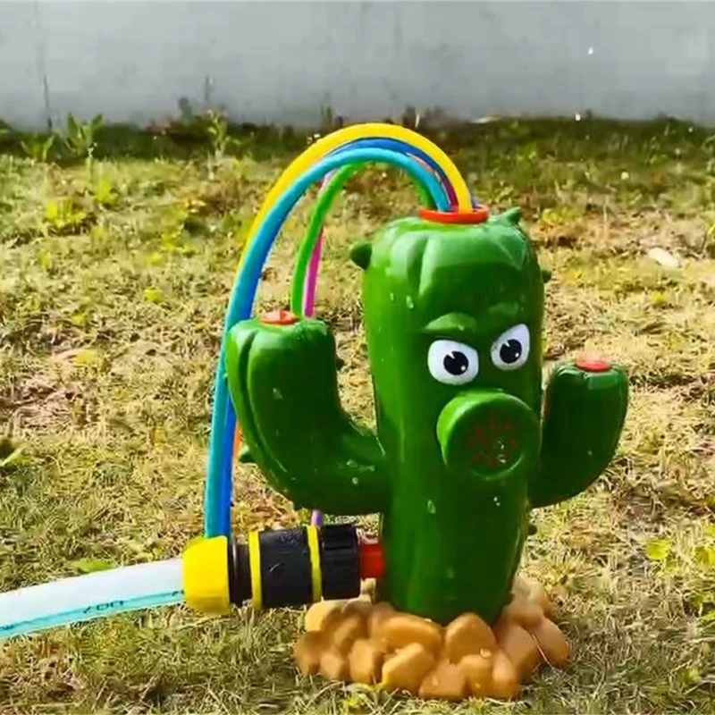 Cartoon Cactus Water Sprinkler Toy Backyard Water Sprinkler for Summer Outdoor Water Game for Kids Outdoor