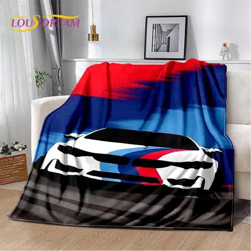 3D-Rennwagen-weiche Plüschdecke, Flanelldecke, Überwurfdecke für Wohnzimmer, Schlafzimmer, Bett, Sofa, Picknick, Wandern, Freizeit, Nickerchen