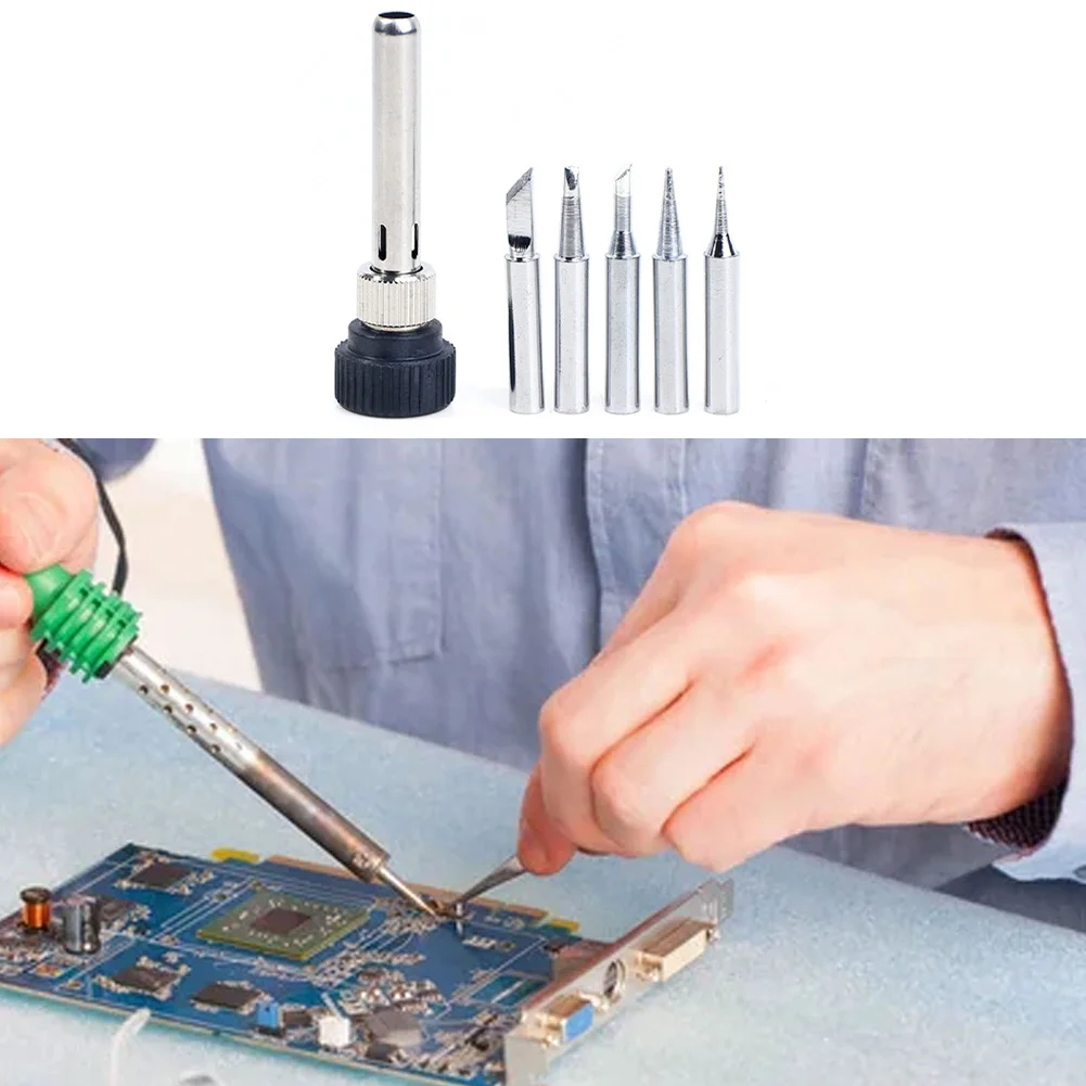 Soldering Tips Set for 936 Station with I B K 3C 2 4D Tips and Retaining Sleeve Compatible with Various Soldering Tools