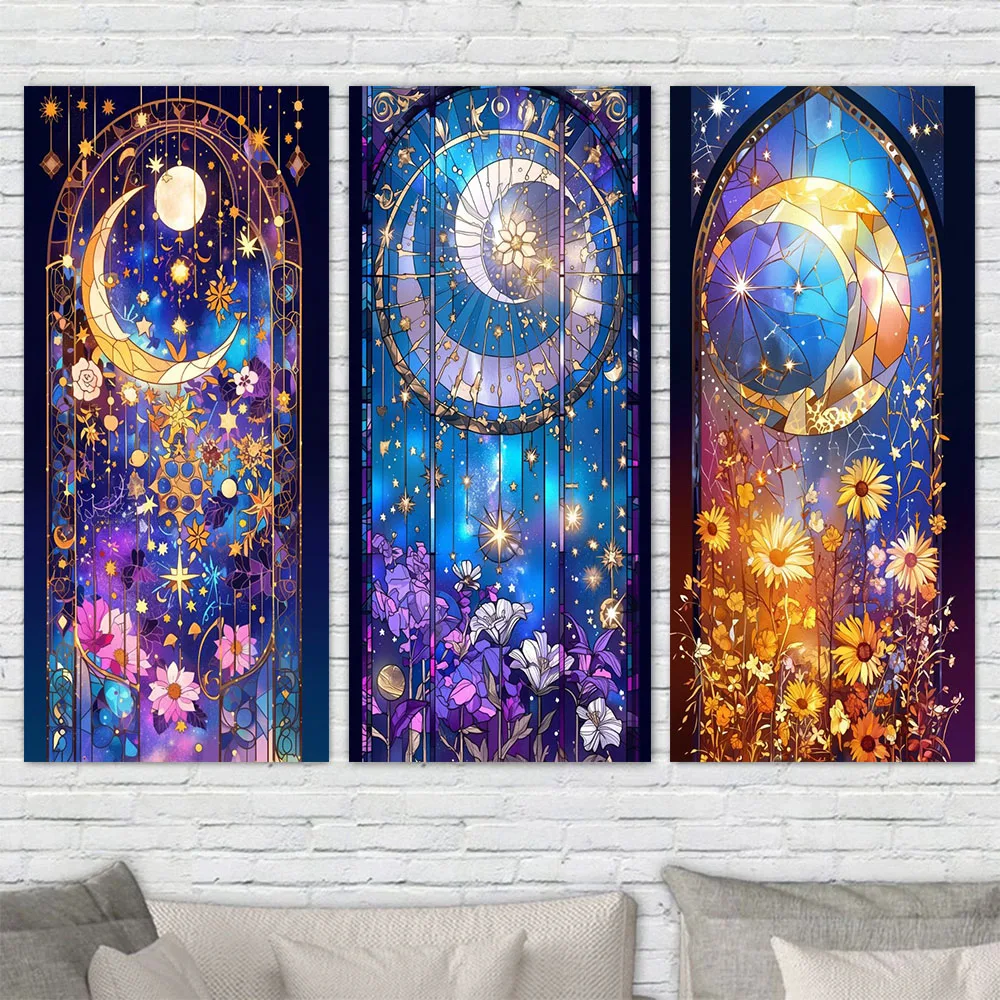 

Fantasy Scenery Stained In Glass Colorful Abstract Posters And Prints Brilliant Colors Canvas Printing For Living Room Bedroom