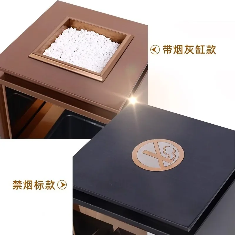 High-end hotel trash can shopping mall sales department public places elevator entrance hall stainless steel