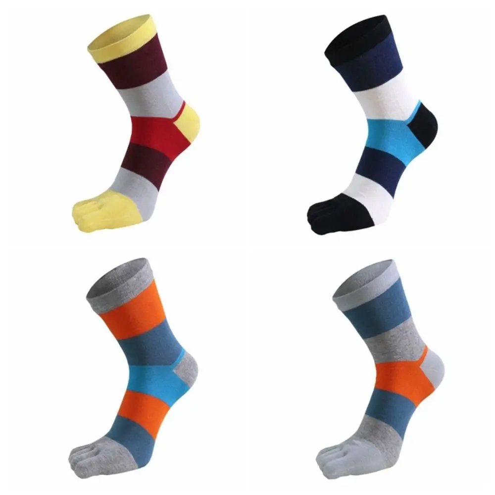 

1 Pair Soft EU 39-44 Five Finger Socks Anti-Bacterial Breathable Toe Socks Anti-Sweat Cotton Dress Socks with Toes Summer