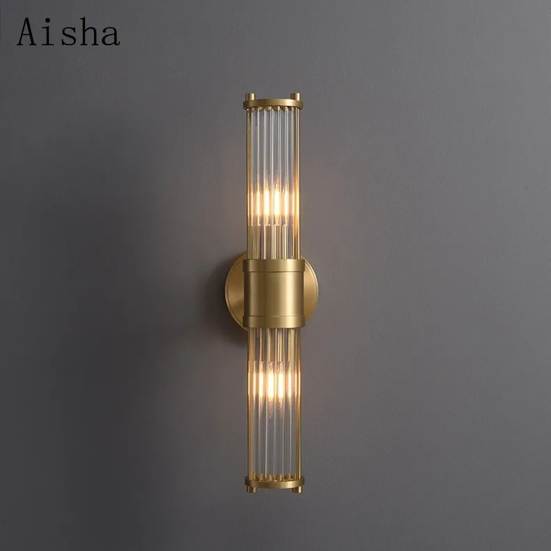 Luxury Wall Lamp Living Room Sofa Background Wall Bar Glass Wall Sconces for Bedroom Headboard Model Room Bathroom Mirror Light