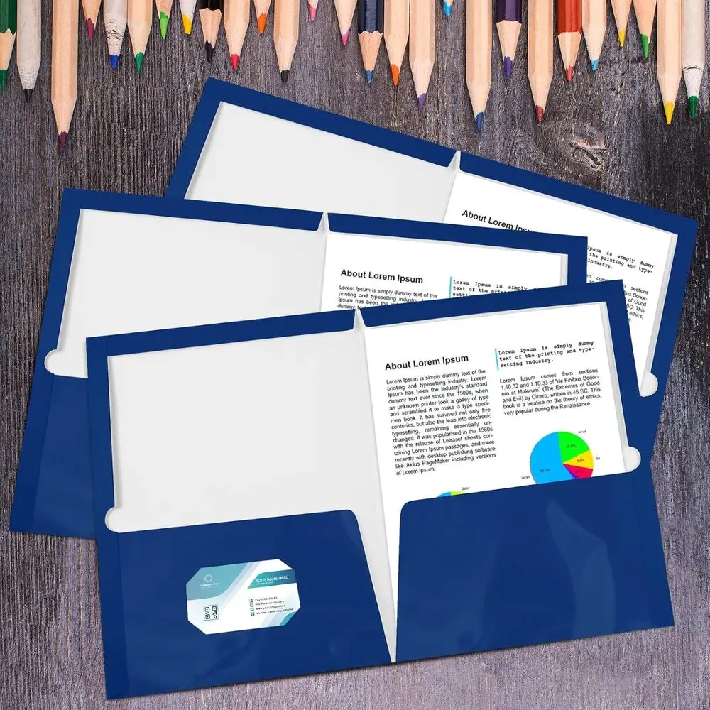 مجلدات ورقية لامعة، 100 عبوة، 2 جيوب، حجم الرسالة، منافذ عرض اليوم الأول من المدرسة، العودة بالجملة إلى المدرسة