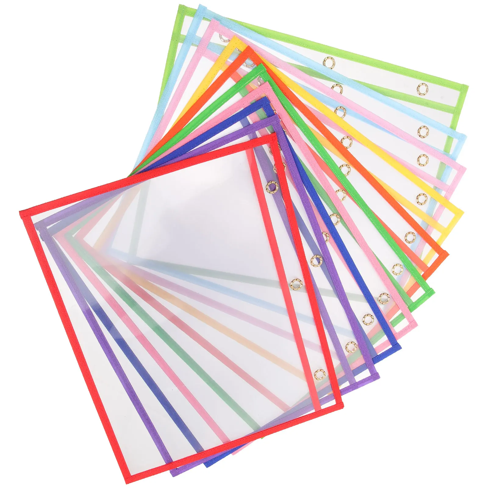 Clear Dry Erase File Holder, material de escritório, escrever em mangas Wipe, sacos bolsos bolsas, planilhas apagáveis PVC, novo, 10 pcs