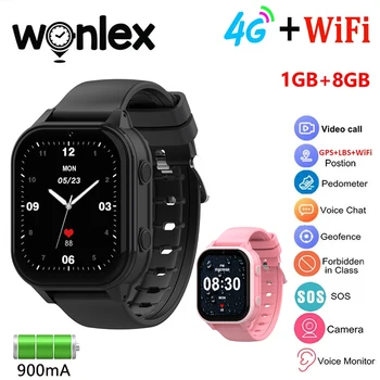 Wonlex 스마트 워치 어린이 스마트워치, 4G SOS GPS 손목시계, Whatsapp KT19Pro, 안드로이드 8.1, 화상 통화 카메라 포함 