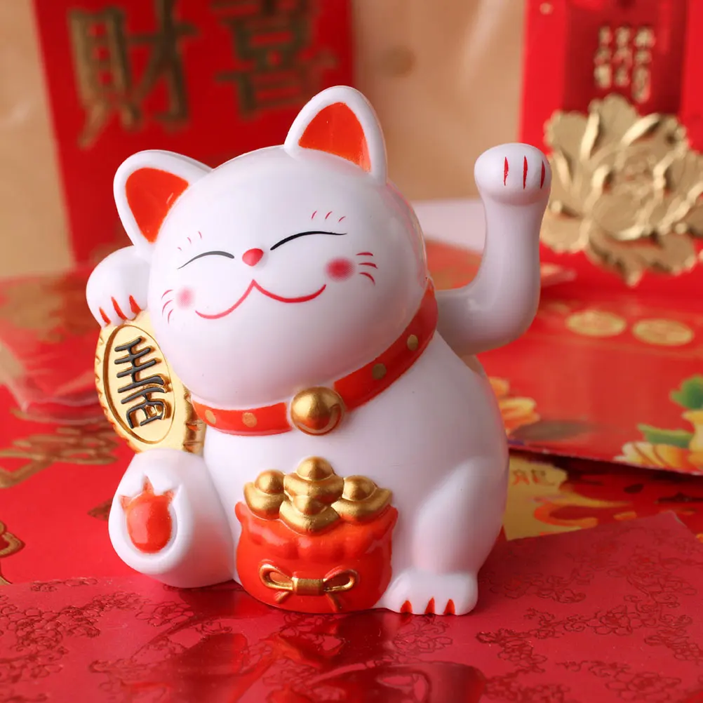 

6 Pcs Fortune Cat Decoration Statue Planter Figure Kitten Micro Landscape Ornament Miniatures Adorn Cat Figurine Party Gift Cake