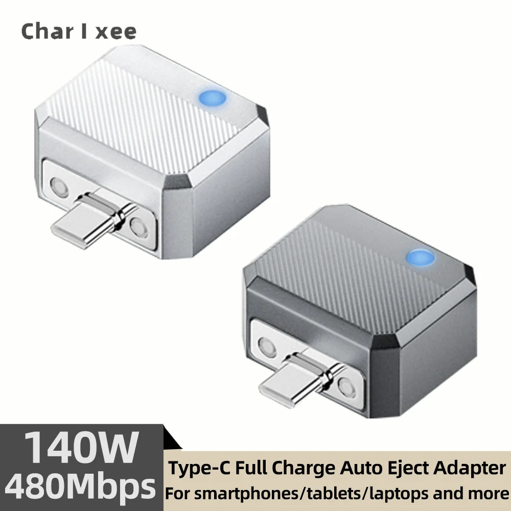 140W Type C to C Auto Eject Charging Adapter Smart Overcharge Protection Full Charge Auto Disconnect for Phone Laptop Tablet