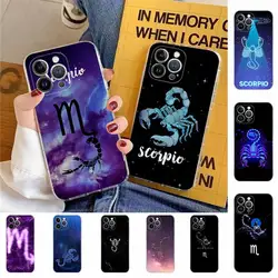 Constellation Scorpio Phone Case For iPhone XR X XS Max 14 13 Pro Max 11 12 Mini 6 7 8 plus SE 2020 Printing Cover