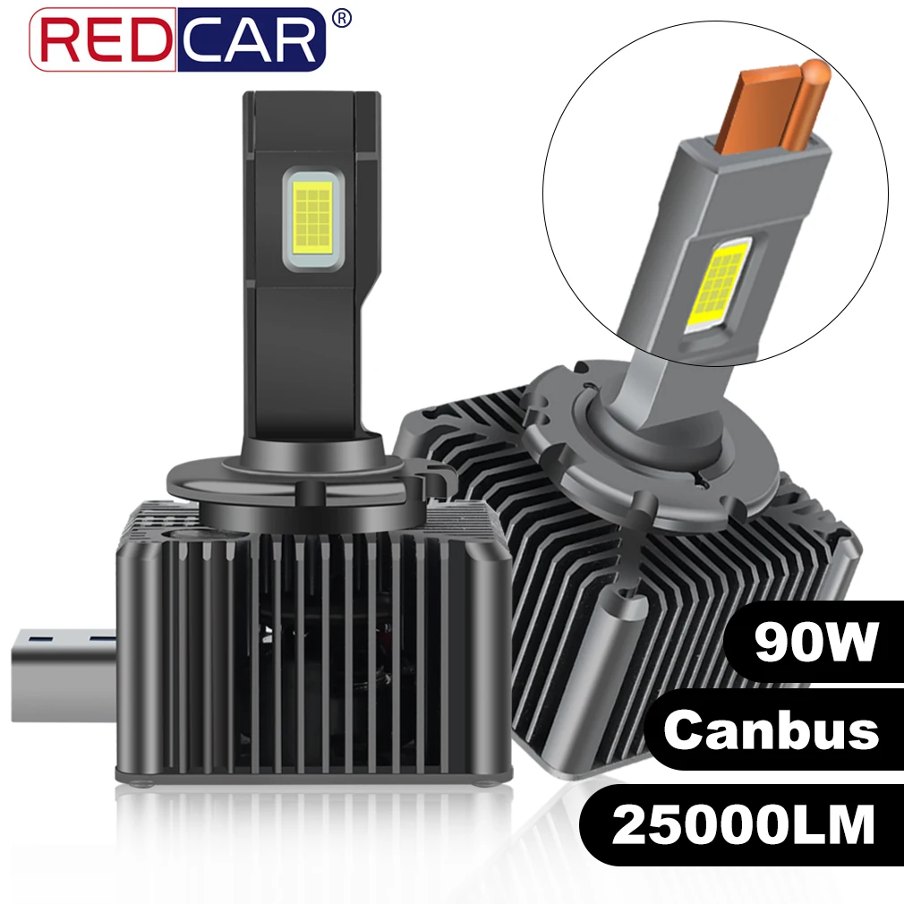 

2Pcs D1S D2S D3S D4S D5S LED Headlights Turbo LED D1R D2R D3R 25000LM Super Power 90W Canbus Error Free Headlamp 6500K Plug Play