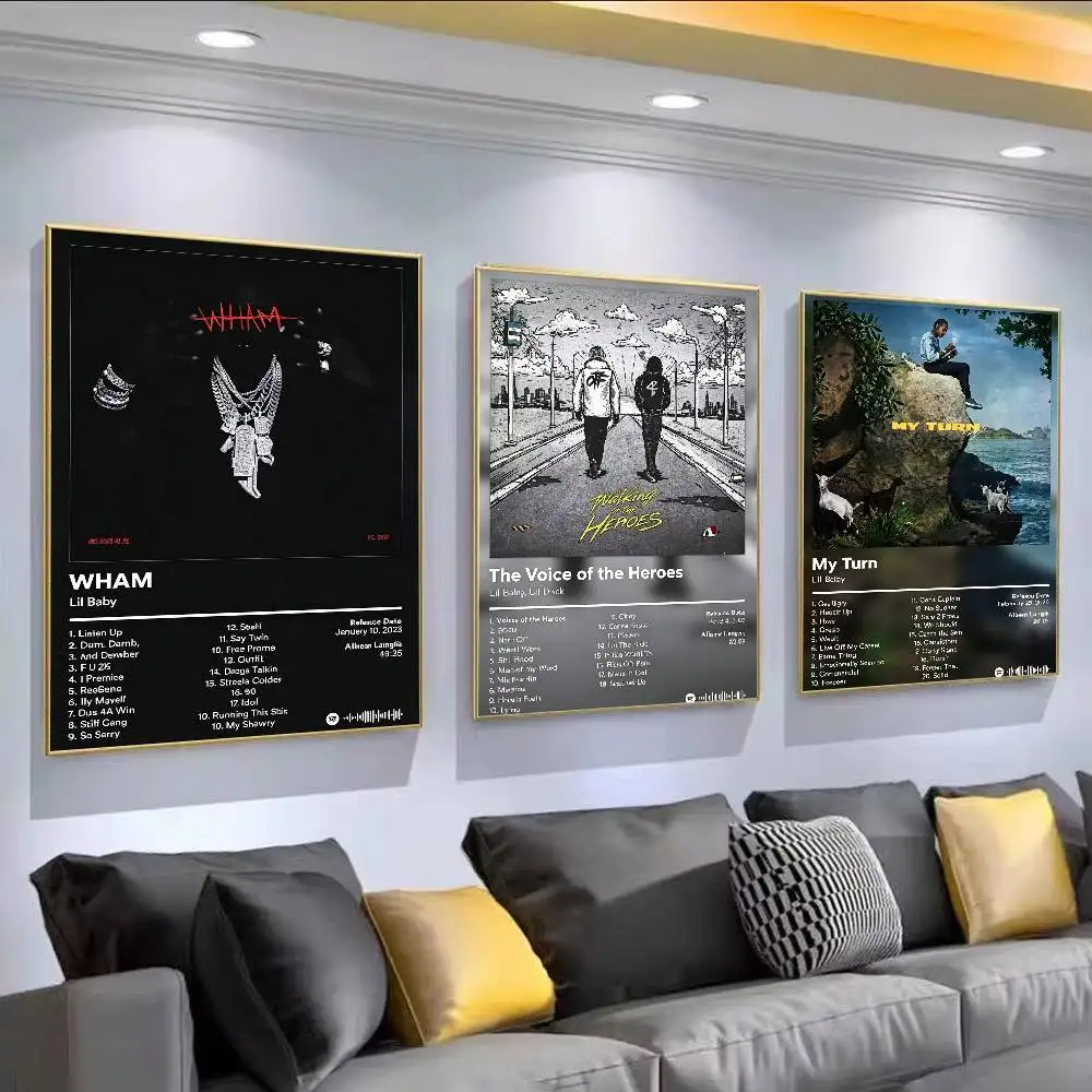 Rapper L-Lil B-Baby    Classic Movie Posters HD Quality Poster Wall Art Painting Study Nordic Home Decor