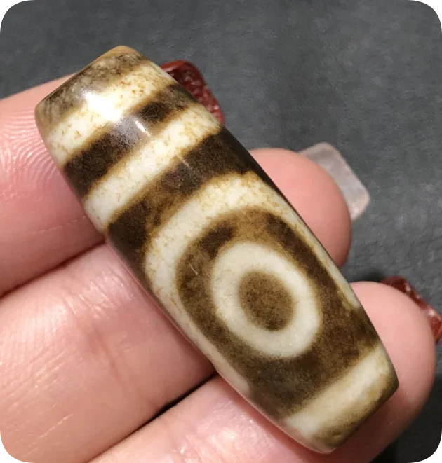 

Energy Tibetan Old Agate 2Eye Totem dZi Bead 38mm