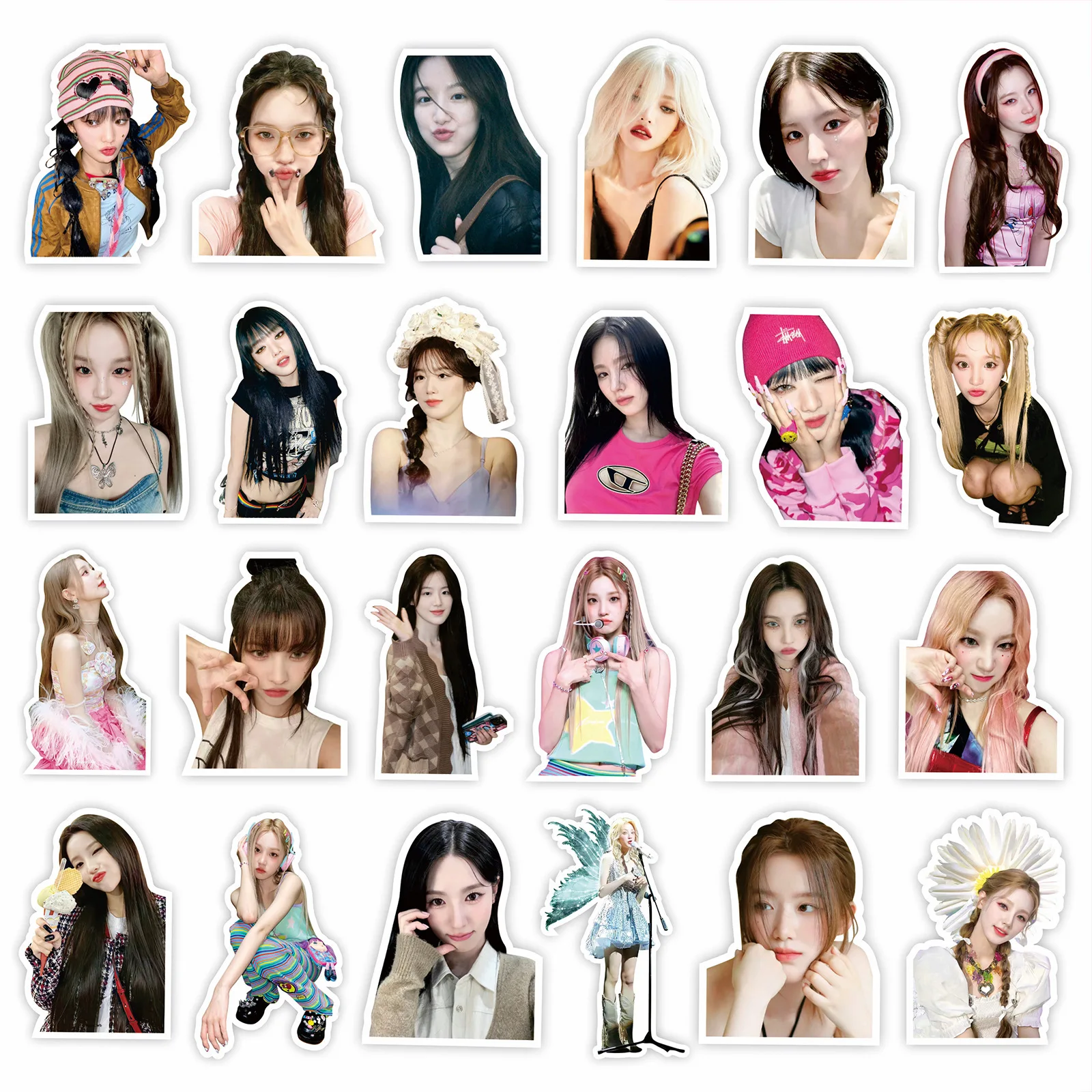 Tente à main (G) I-DLE chanson Yuqi entourant Ye Shuhua, Zhao Meisuperb, Tian Xiaojuan, célébrité même style autocollant décoratif