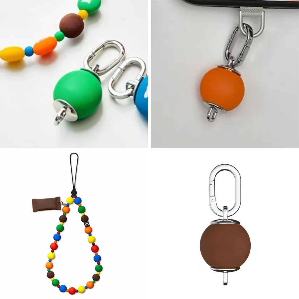 609103 Candy Bean Bead Multicolor Phone Charm Mobile Phone Accessories for IPhone Lanyard for Galaxy