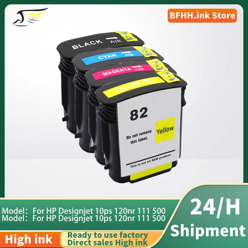 Cartucho de Tinta 82 82XL Tinta Corante para Impressora HP Designjet 510 510ps CH565A C4911A C4912A C4913A