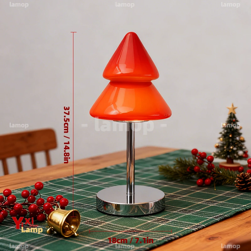 Murano Glass Pine Peak Table Lamp Adjustable Light Mode Nordic Decor Lamp For Guest Room Study Desk Homestay Interior Layout
