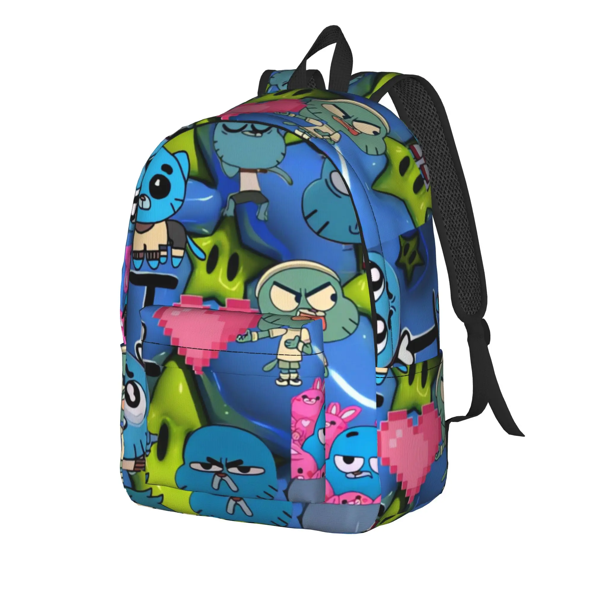 Gumball Gum Ball Watterson Amazing Cartoon Backpack Girl Big Backpacks Polyester Modern High School Bags Outdoor Custom Rucksack