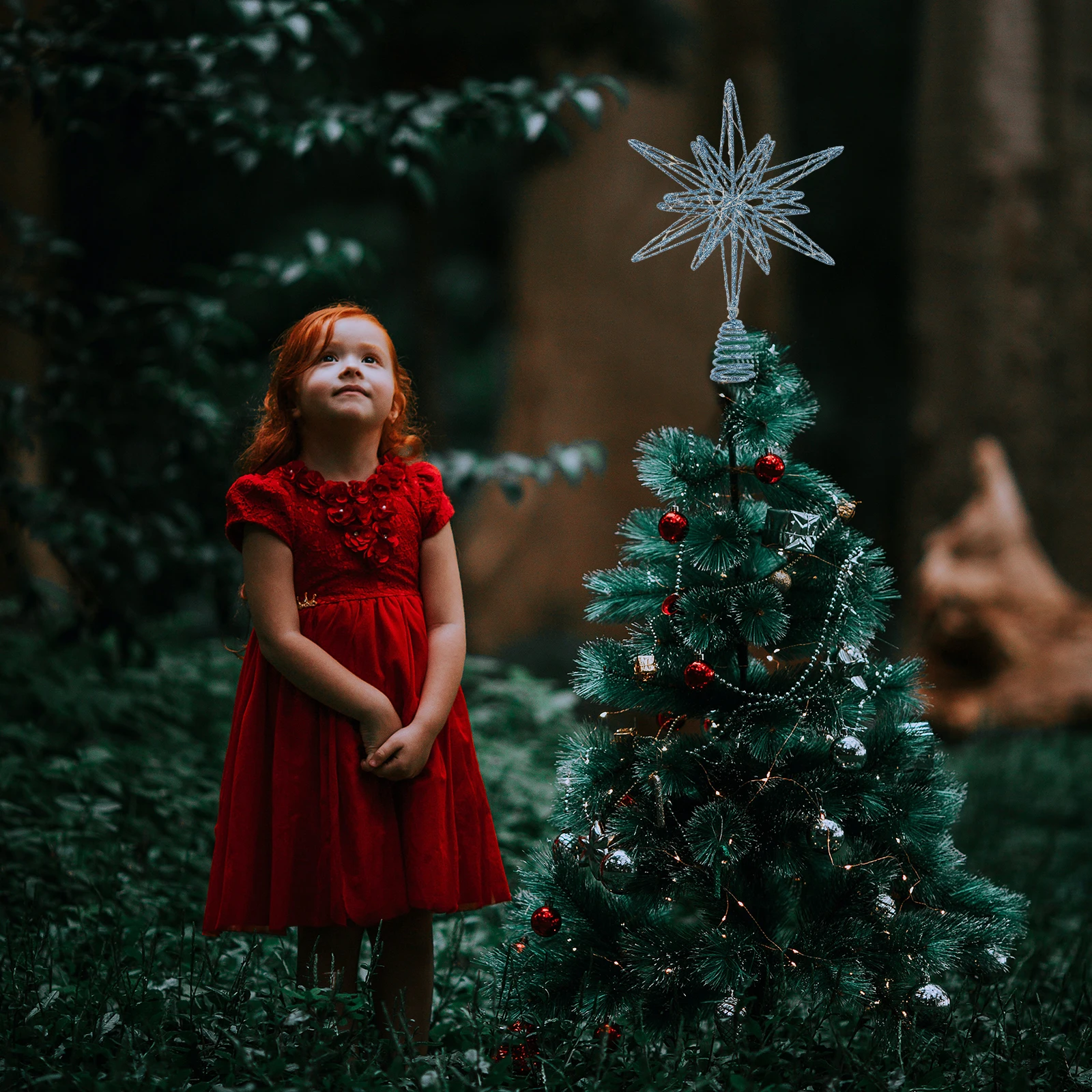 

Beleuchtete Sternspitze Christmass Tree Topper Decoration Star Elegant Treetop Ornament