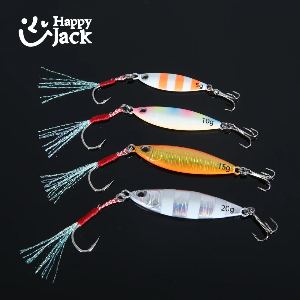 HappyJack 2024 new Micro Metal Jig Fishing Lures 5g/10g/15g/20g Shore Casting Jigging Spoon mini jigs Saltwater Artificial Bait