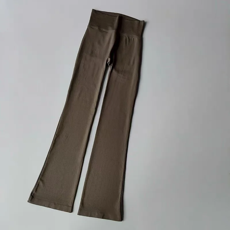 

Компрессионные брюки с высокой талией без небрежных линий, микро-расклешенная одежда для йоги, уличная одежда, бесшовные эластичные брюки для фитнеса, подъемные леггинсы