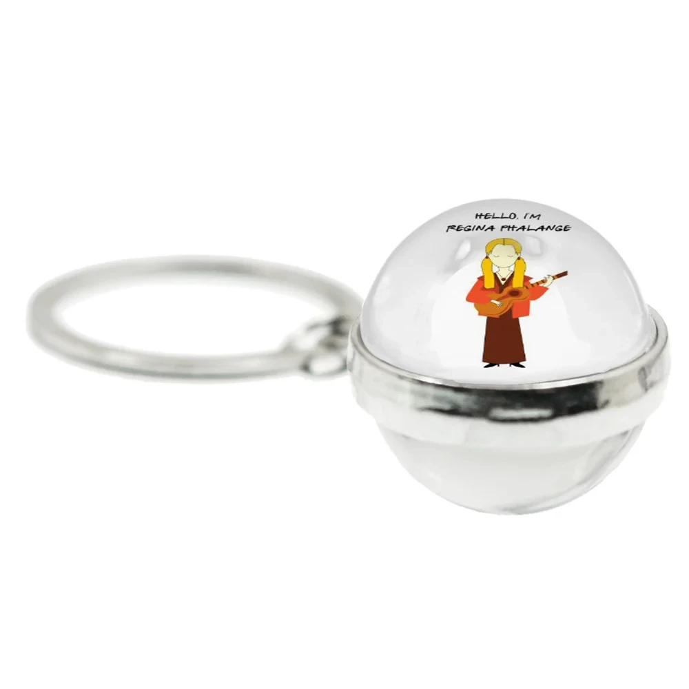 Friends TV Show Spherical Keychain 25th Anniversary Series Cartoon Fun Pattern 20mm Glass Cabochon Double-Sided Keychain