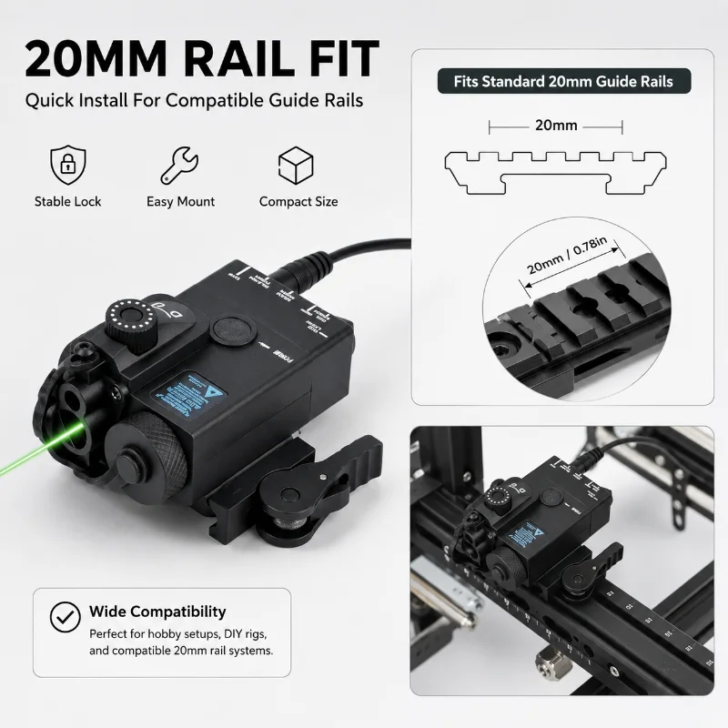 Dual Color Adjustable Laser Module Type-C Charging Remote Trigger Switch Lightweight Nylon Hobby Modification Parts