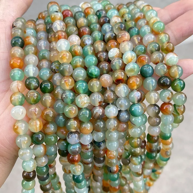 Dyed Color Peacock Agate Beads Natural Stone Round Loose Spacer 4 6 8 10 12mm For Jewelry Making Diy Necklace Bracelet Accessory