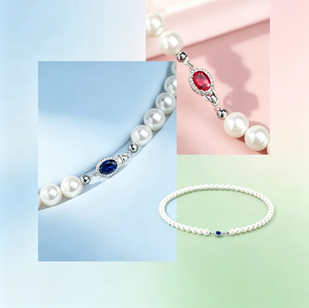Elegant necklace AAA8-9mm natural Japanese white pearl necklace 18in-925s button/supports customized size