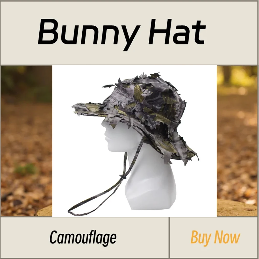 

3D Leaf Hunting Hat Jungle Adventure Sun Shade Breathable Lightweight Quick Drying Fishing Hat Designed For Hiking Camping