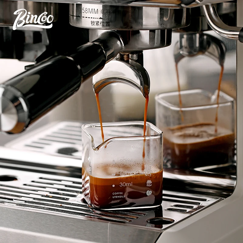 

Bincoo Multi-Function Glass Measure 150ml with Scale, Coffee Ounce Cup & Creamer, Essential for Home & Barista