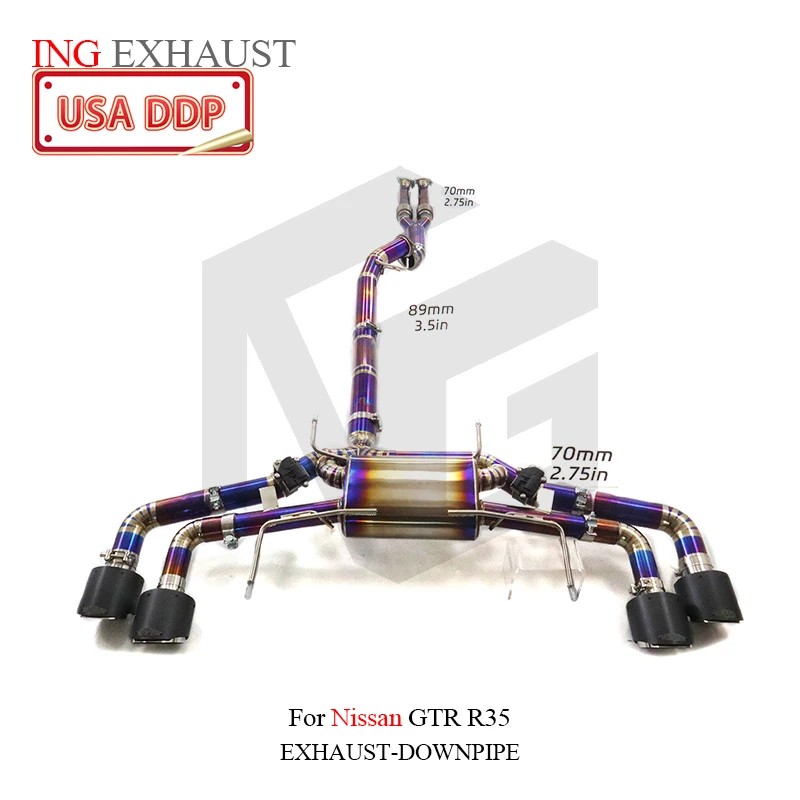 

ING Titanium Purple Catback Valve for Nissan GTR R35 3.8T Engine Muffler Vehicle Race Auto Motor Exhaust Secondary Performance