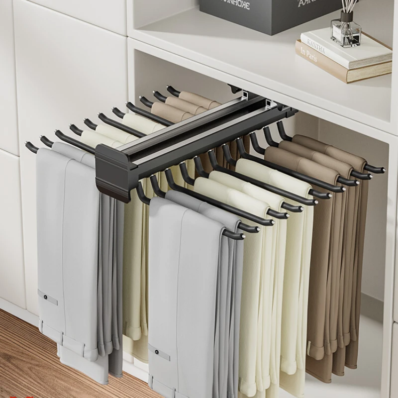 Wardrobe Adjustable Pants Rack Space Saving Clothes Hanger Telescoped Trousers Holder Clothing Shelves Closet Organizer