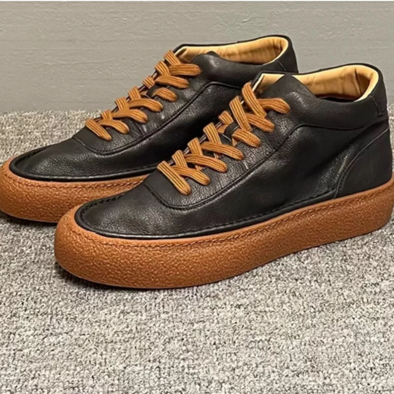 

New high-top leather breathable thick-soled comfortable soft-soled men's casual cowhide leather shoes for the autumn Men's Shoes