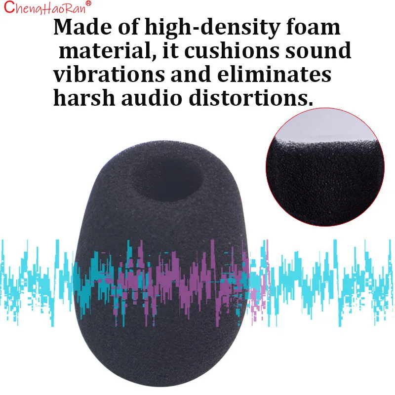 ChengHaoRan 10/50PCS/Lot Mini Microphone Foam Cover Thickened Sponge Windproof Blowout Loudspeaker Cover  Replacement Parts