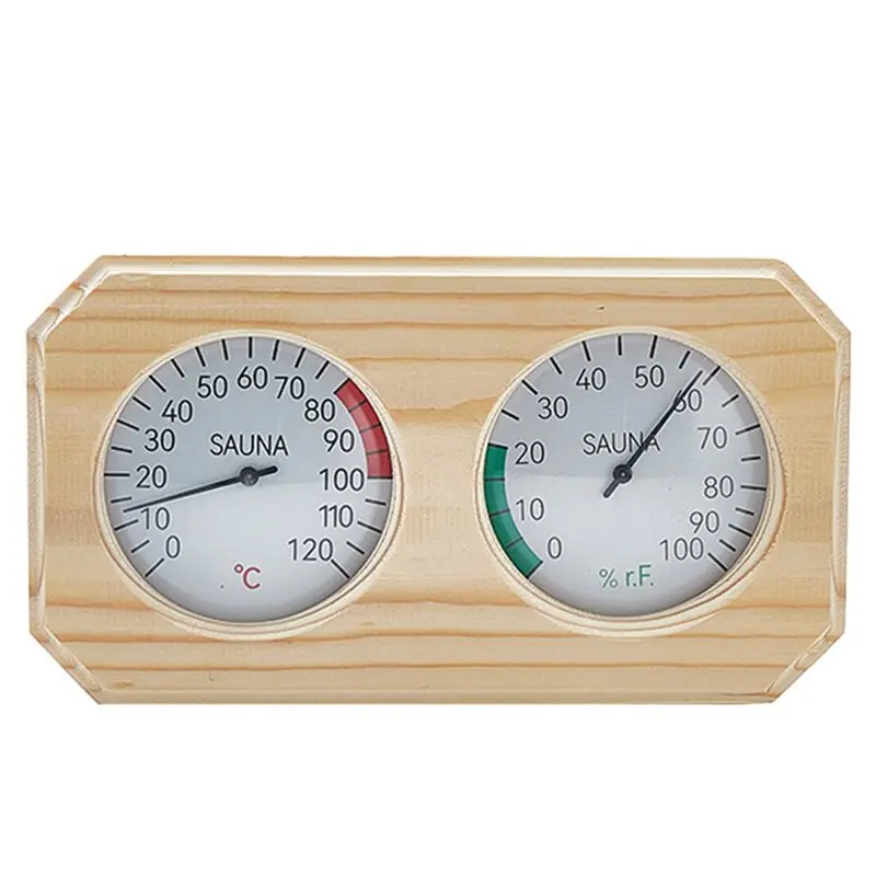 

ABGR-Wood Thermometer And Hygrometer Dual Temperature And Humidity Gauge For Sauna Rooms
