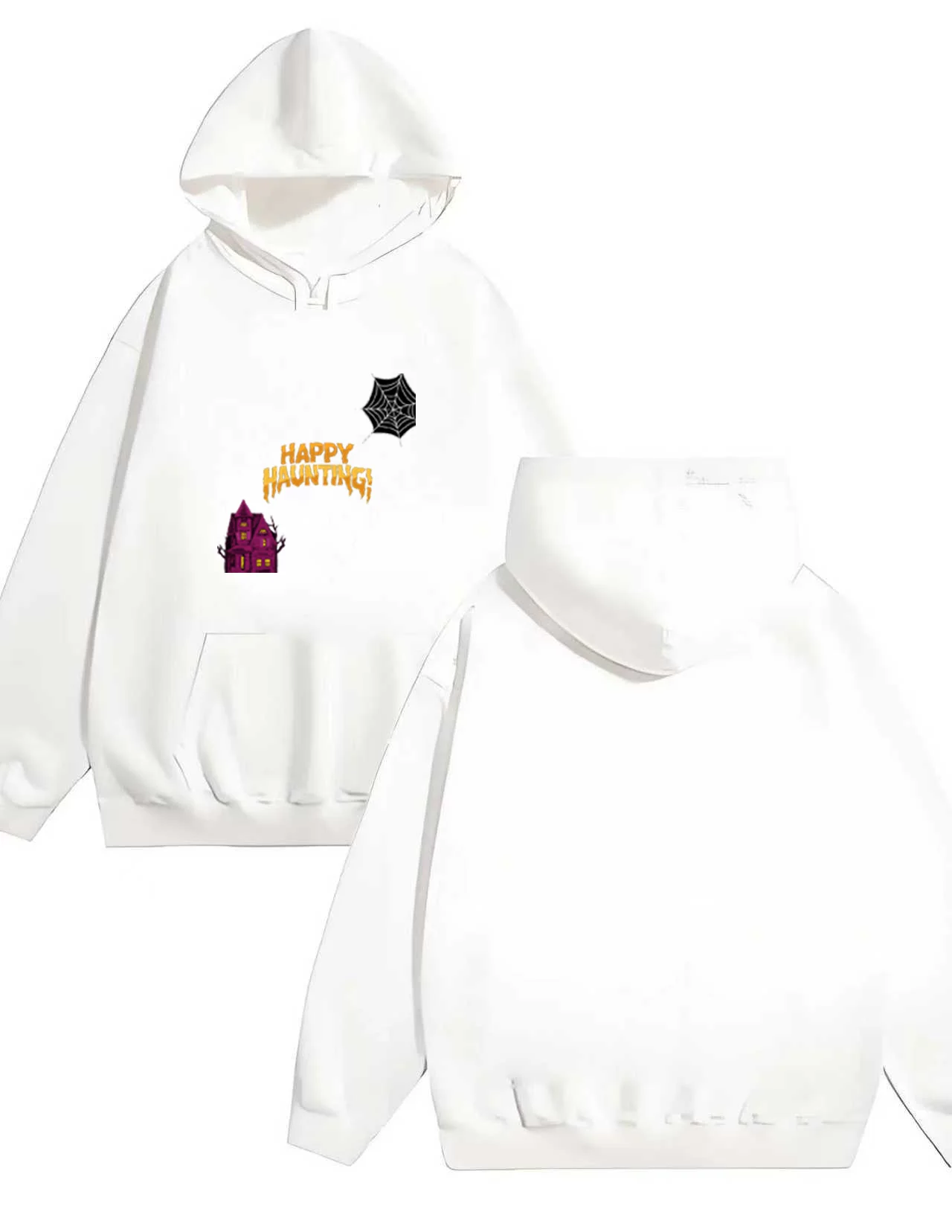 A última moda estilo casual solto 330G moletom com capuz resistente em 2025 com estampas em estilo Halloween