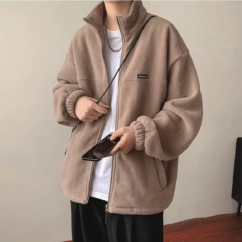 

Double-Sided Fce Jaet Men's Casual Trendy Oversized 300 Pou American Sle Streetwear Leisure Faion Ins Cardigan Top