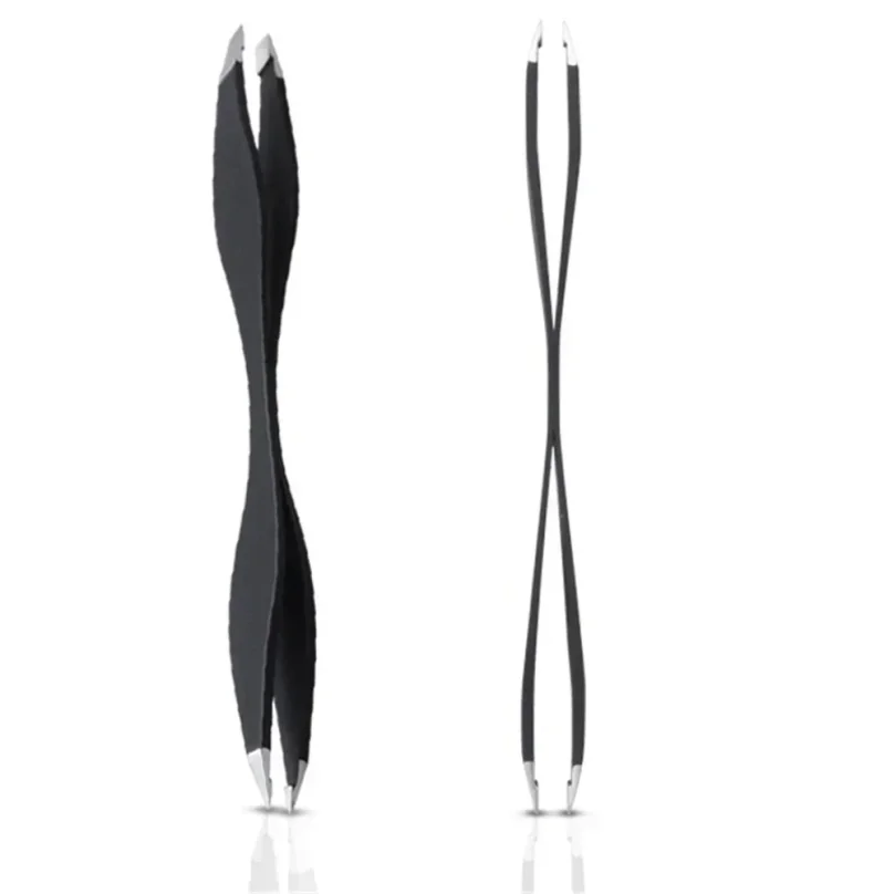Pinzas para pestañas Rose Beauty de doble punta, herramienta de maquillaje antiestática para extensiones y depilación de cejas 3