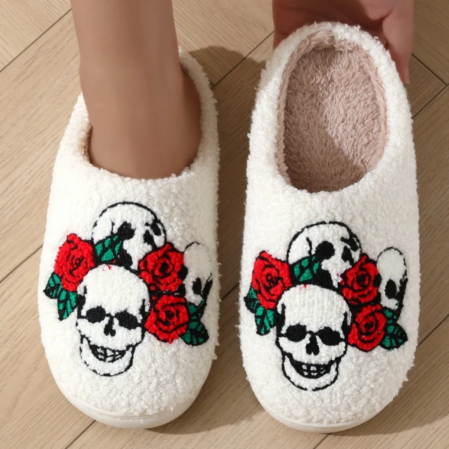 New Halloween Funny Clown Slippers Women Cotton Winter Warm Anti Slip Santa Claus Pumpkin Unicorn Slipper Comfort Home Slippers