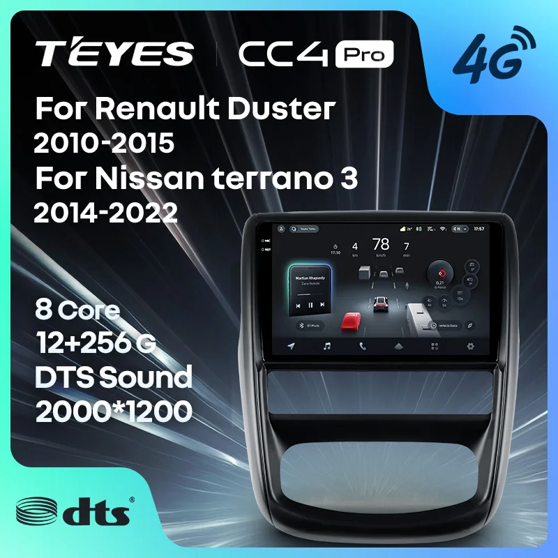 

TEYES CC4 PRO For Renault Duster 2010 - 2015 For Nissan terrano 3 2014 - 2022 CarPlay Auto 2DIN Autoradio Radio Multimedia