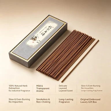 Vintage Chinese Gift Box Sandalwood Incense Sticks Home Aromatherapy Stick Incense