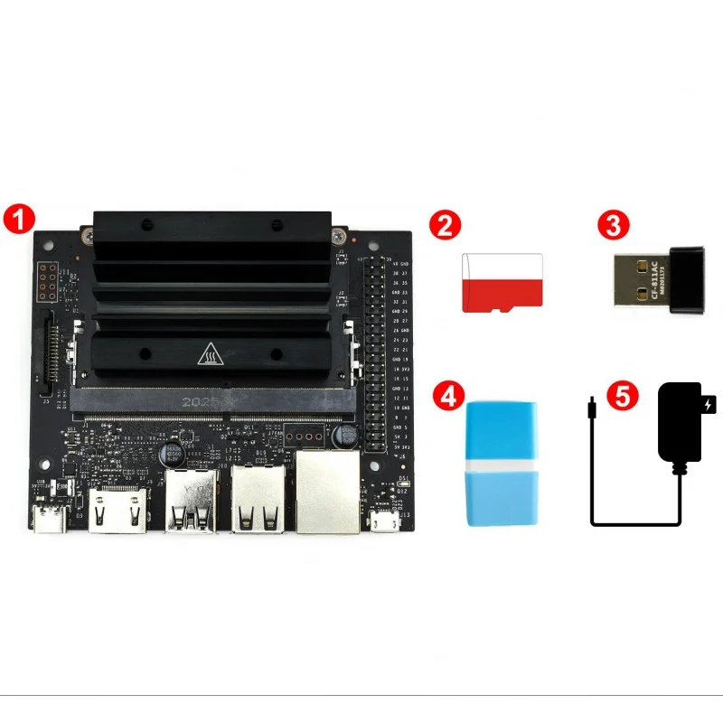 

Набор для разработки Jetson Nano 2 Гб (тип A), необходимые детали для начала работы, USB WiFi Micro SD карта 64 Гб в комплекте