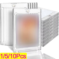 1/5/10PCS Clear Card Holder Magnetic Attraction Type Gaming Sports Trading Card Display Case Kpop Idol Photo Protective Sleeves