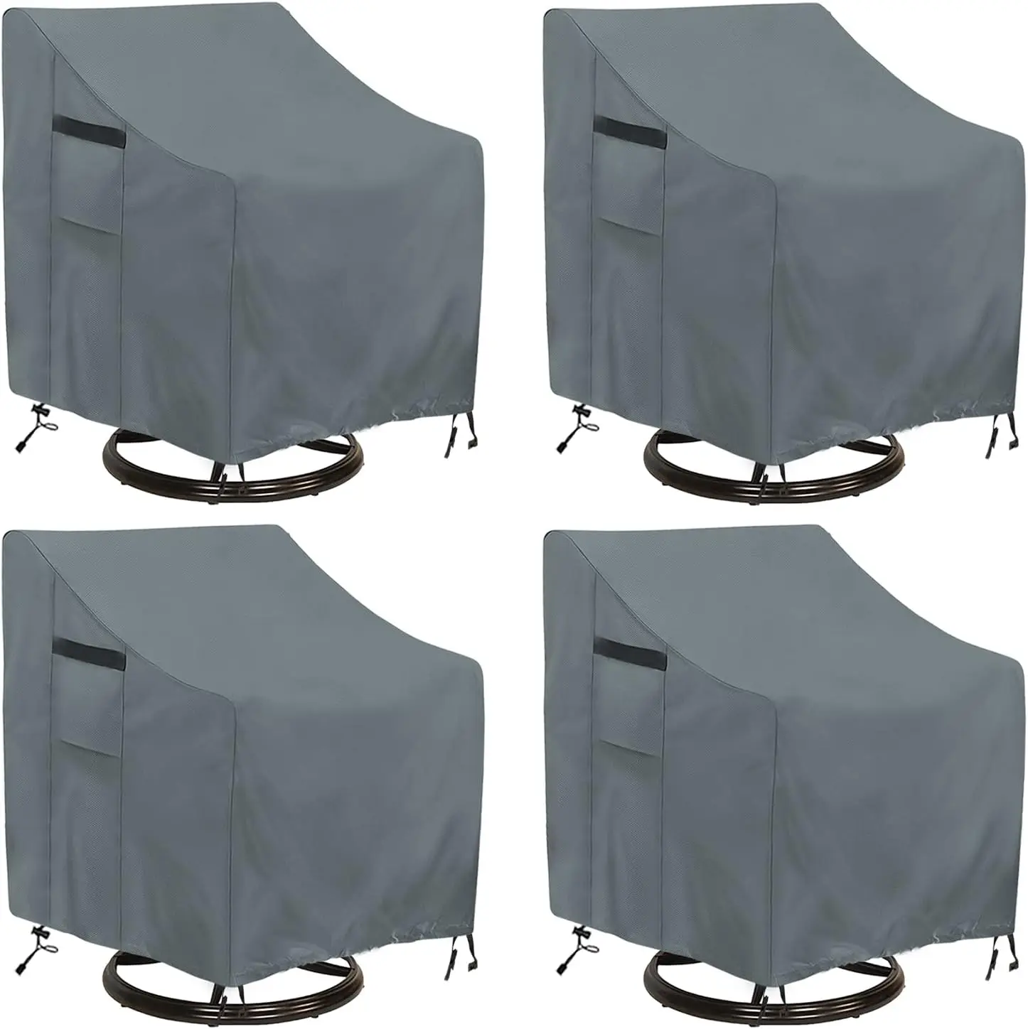 

Outdoor Swivel Chair Covers 4 Pack, Waterproof Heavy Duty Patio Furniture Covers for Lounge Chairs, 30x34x38.5 Inches Gray