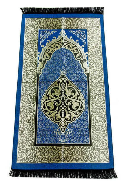 

Economic Ottoman Taffeta Prayer Rug Navy Blue Muslim Islam Sheet Prayer Mat Holy Quraan Islamic Mats