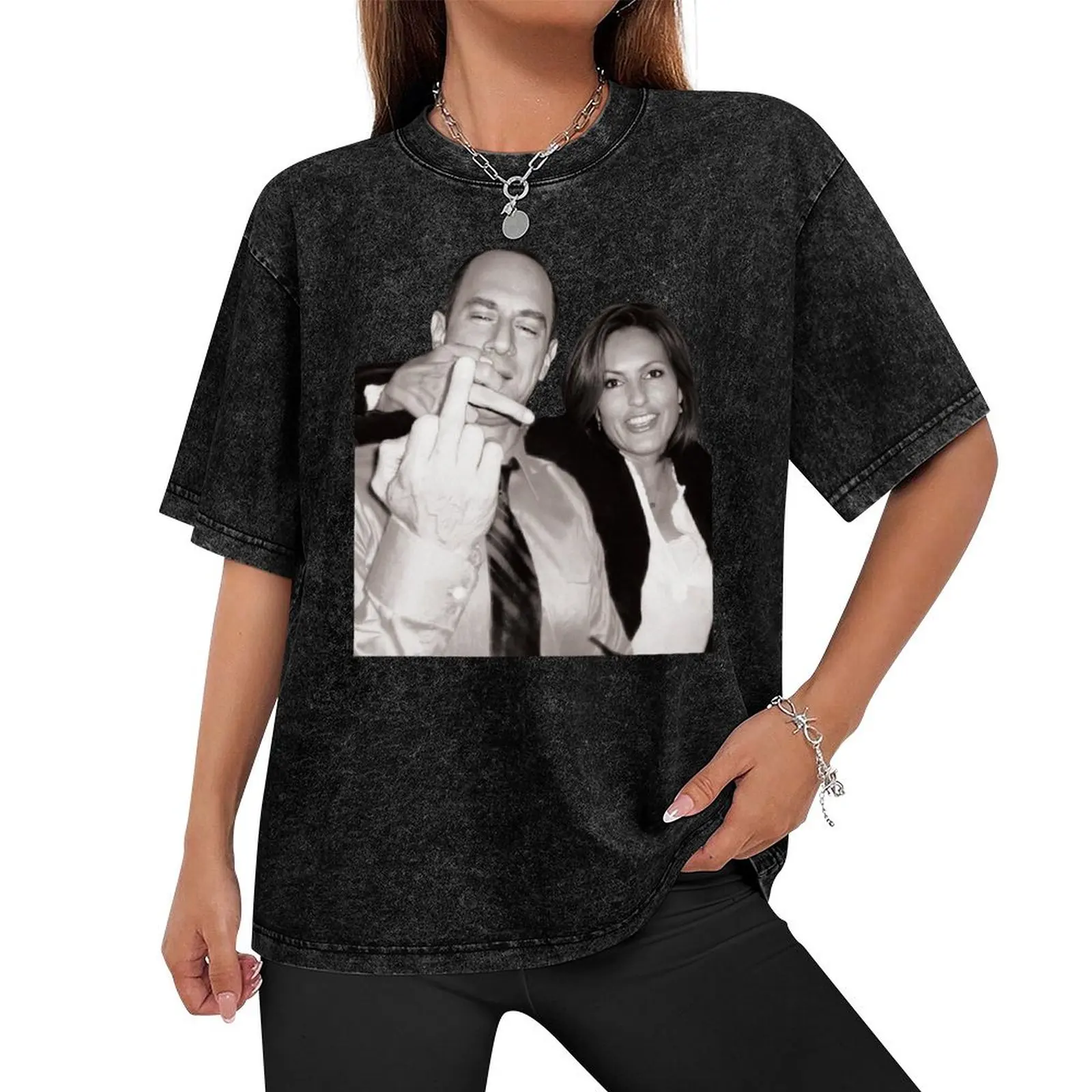 Olivia Colors SVU And Benson Elliot Stabler T-Shirt graphic t shirt vintage vintage t shirts Men's t-shirts