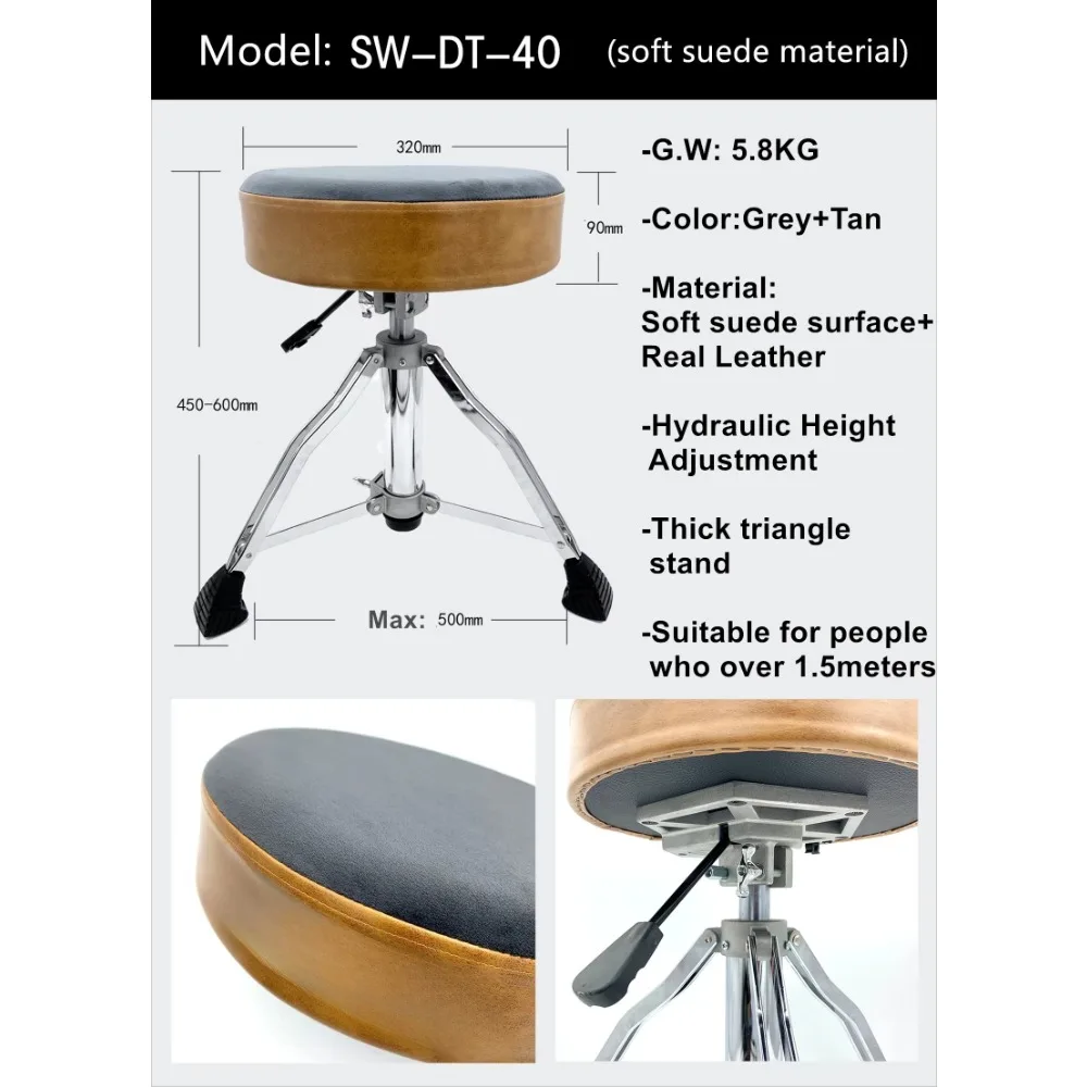 Throne Series Heavy Duty Air-lift Throne W/ Round Seat,brown Color